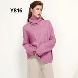 Autumn Winter Women Knitted Turtleneck Wool Sweaters 2021 Casual Basic Pullover Jumper Batwing Long Sleeve Loose