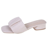 Rhinestone High Heels Soft Leather Pumps Women Shoes Fashion Shallow Slip-On Slipper Peep Toe Sandals Women Party
