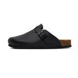 Spring Women's Closed Toe Cork Slippers PU Leather Clogs Sandals For Women Garden Clog Slides Unisex Size