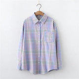 Style Plaid Shirts Women 2021 New Loose Design Blouse Lady Long Sleeve Blouses Cotton Casual Shirt Women Tops