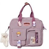 Women's backpack nylon Multifunction Backpacks for women Kawaii badge School backpack for girls Cute Shoulder bag Women's