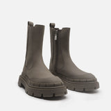 Genuine Leather Women Boots Luxury Brand Platform Boots Women Chunky Heel Chelsea Boots Women Ankle Boots Winter