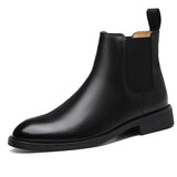 Lesther Boots Men Chelsea Boots 35-46 Fashion Brogure Pattern High-top Casual Shoes Ankle Leather British Style Men
