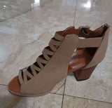 2020 Women Square Heel Sandals Peep Toe Hollow Out Chunky Gladiator Sandals With Strap Black Spring Summer Shoes