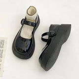 Womens Derby Shoes Autumn Female Footwear Clogs Platform Leather Fall Dress New Creepers Retro Basic Mary Janes Rubber PU Hoof