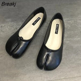 Spring Autumn Women Leather Comfy Flats Soft Bottom Shoes Soild Shallow Toe Split Causal Loafers Ladies Shoes