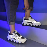 Chunky Sneakers Vulcanize Shoes Korean Fashion New Female Black White Platform Thick Sole Running Casual Shoe Woman
