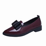 Korean Bowknot Tip Leisure Low-Top Single Shoes Women's Flat-Soled Shallow Mouth Simple Cover Women's Commuter