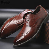 business mens dress shoes genuine leather tan black Italian fashion male shoes