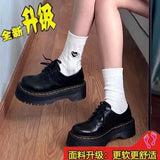 Fan Vintage Muffin Thick Soles Show Legs Long Autumn 2023 New 3-Hole Martin Boots Ins Fashion Mary Jane