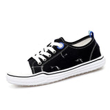 Skate Vulcanzie Shoes Canvas Breathable Lace Up Black White Yellow Flat Platform Rubber Sole Sport Tenis Women'S