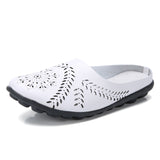 Breakj Summer Cowhaired Half-Slippers Women Fashion Wear Net Red Flat Bottom Without A Back-And-Out Woman Cool