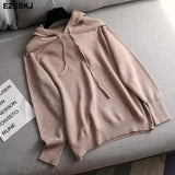 Autumn spring hooded sweater Pullovers Women female 2020 loose sweater knit Jumpers