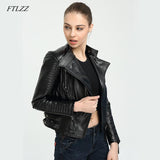 Spring Autumn Women Brand Faux Soft Pu Leather Jacket New Fashion Motorcycle Leather Clothing Women Slim Locomotive