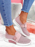 Women Casual Shoes Spring Crystal Solid Female Mesh Sneakers Casual Flat Shoes Women Flats Ladies Sport Shoes