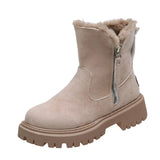Breakj Boots Women's Fashion Winter New Short Tube Suede Cotton Shoes Fur One Plus Size Martin