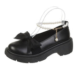 Jane Shoes 2023 Spring And Autumn New Flat Single Shoes Summer Style Soft-Soled Grandma Shoes Bowknot Small Leather