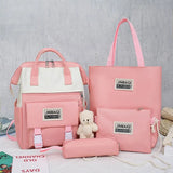 New 5 pcs backpack fashion canvas backpack women travel backpack men and women backpack kids Teen College Students School