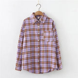 Style Plaid Shirts Women 2021 New Loose Design Blouse Lady Long Sleeve Blouses Cotton Casual Shirt Women Tops