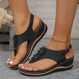 Breakj New Summer Slopes Sandals Flower Clip And Beach Sandals Solid Color Large