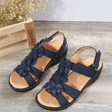 Breakj 2025 New Hollow Slope And Fish Mouth Flowers Leisure Comfortable Large Size Sandals