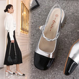 Breakj New Korean Version Of The Square Head With A Single Shoe Women's Casual Mary Jane Women's Shoes Small Sweet Wind Splicing Sandal
