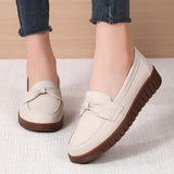 Breakj And Winter Large Women's Shoes Real Cowhed Mother Shoes Beef Sole Lazy Shoes Low Help Nurses Shoes Comfortable Women's Shoes Bean