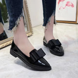 Korean Bowknot Tip Leisure Low-Top Single Shoes Women's Flat-Soled Shallow Mouth Simple Cover Women's Commuter
