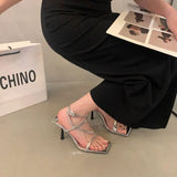 Summer Fairy Style 2024 New Diamond Serpentine Winding Temperament French Fine Heels Fashion High