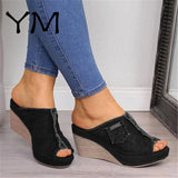 2020 New Arrival Women's Sandals Women Summer Fashion Leisure Fish Mouth Sandals Thick Bottom Slippers Wedges Shoes Women