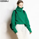 Soft oversized Cashmere Sweaters Women 2021 puff sleeve Winter sweater Pullovers Loose Female Warm Basic sweater