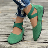 Breakj Summer New Shallow Mouth Tight Strap Round Head Women's Shoes Flat Floor Dance Mother Single Shoe