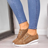 2022 New High Heel Lady Casual Women Sneakers Leisure Platform Shoes Breathable Height Increasing Shoes Women Flats Plus Size