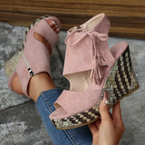 Breakj Slope Heel Sandals Women 2025 Summer Tuxedo High-Heeled Fish Mouth Loose Cake Bottom Fashion Wearing
