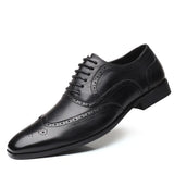 Breakj New Men's Plus Size Dress Leather Shoes Fashion Block Business Men's Shoes Korean