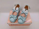 Women High Heels Shoes New Lolita Laser Fabric Rabbit Ear Bow Crescent Lace Thick Heeled Ladies Single