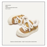 Breakj Shoes Ug Meng Big Shoes Winter Thick Soles Plus Velvet Warm Cotton Shoes Couple Short-Sleeve Snow Boots Men's