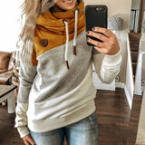 Hooded Sweatshirt Gradient Printed Long Sleeve Turtleneck Hoodies Female Leopard Print Warm Pocket Pullovers