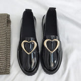 Shoes For Women 2021 Autumn New Small Leather Shoes Female British Style Retro Student Loafers Metal Slip On Woman