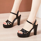 Woman Sexy High Heels Ladies Summer Dress Shoes For Women 2022 Female Leather Platform Wedge Heel Elegant Sandal 32 35 36 37