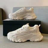 Breakj Thick-Bottomed Old Dad Shoes Women's 2025 Summer New Fashion Lace Casual Sports Single Shoes Pure Color Round Head Women's