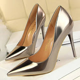 Shoes Woman Pumps Patent Leather High Heels Shoes Women Basic Pump Wedding Shoes Female Stiletto Women Heel Plus Size