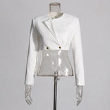 Fashion Commuting Style Suit 2025 New High-End Long-Sleeved Short Suit Jacket + High-Waisted Open-Forked Broad