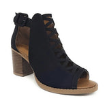 2020 Women Square Heel Sandals Peep Toe Hollow Out Chunky Gladiator Sandals With Strap Black Spring Summer Shoes