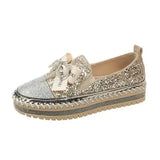 Womens Loafers Shoes Female Footwear Clogs Platform Casual Sneaker Crystal Round Toe Modis Slip-on Big Size Dress New Creepers