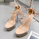 Fashion Open Toe Ankle Strap Transparent Platform stripper heels Sandals Ladies Nightclub Party Dress Women