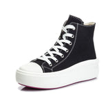 44 Chaussure Femme Women Sneakers Zipper Canvas leather Casual Shoes Mens 2022 Fashion Women Black Sneakers Ladies