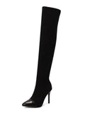 Winter Women's Boots Elastic High-heeled Boots European and American Fashion Party Sexy Over-the-knee Boots 48 Large
