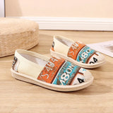 New Basic Female Flats Women Shallow Painting Canvas Shoes Ladies Slip-On Casual Shoes Breathable Fabric