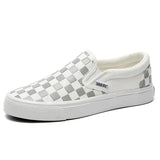 Chessboard Canvas Shoes for Women Casual Sneakers Ladies Walking Shoes Slip on Loafers Sport Shoes Baskets Femme